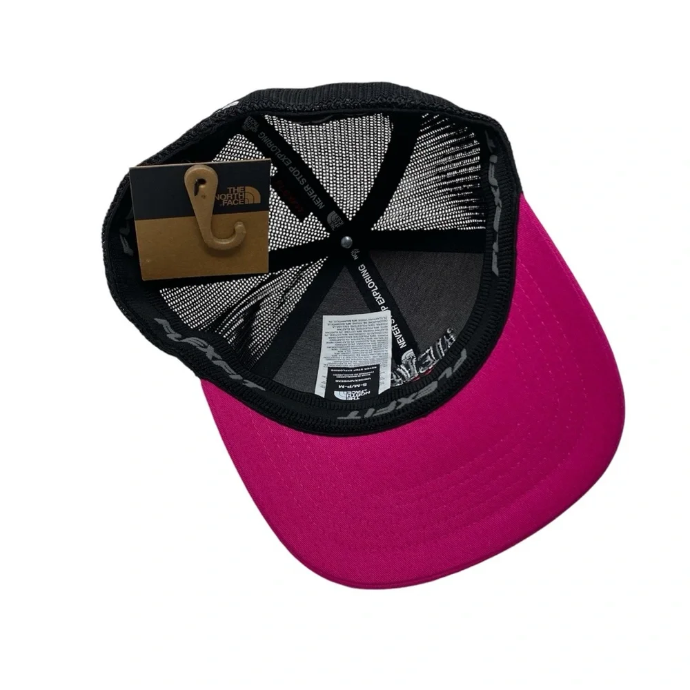 The North Face Never Stop Exploring Trucker Hat Cap Size S / M Pink‎ Black NEW